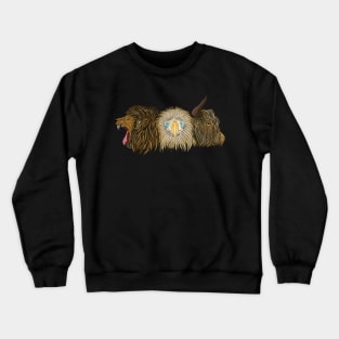 Three wild animals Lion Eagle and Ox Crewneck Sweatshirt